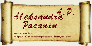 Aleksandra Pačanin vizit kartica